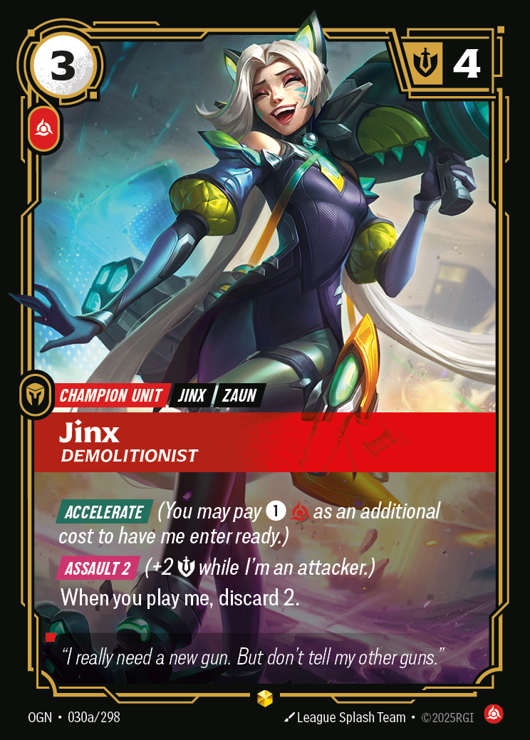 Jinx, Demolitionist — Riftbound OGN-030a/298