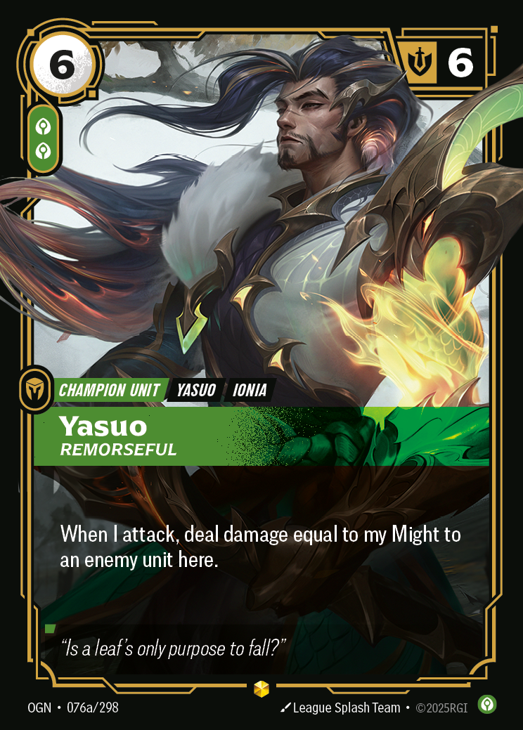 Yasuo, Remorseful — Riftbound OGN-076a/298
