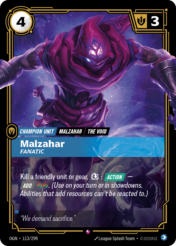 Malzahar, Fanatic — Riftbound OGN-113/298