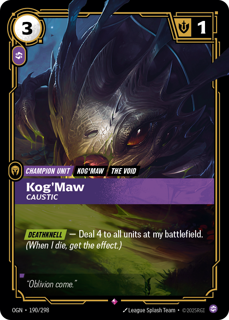 Kog'Maw, Caustic — Riftbound OGN-190/298