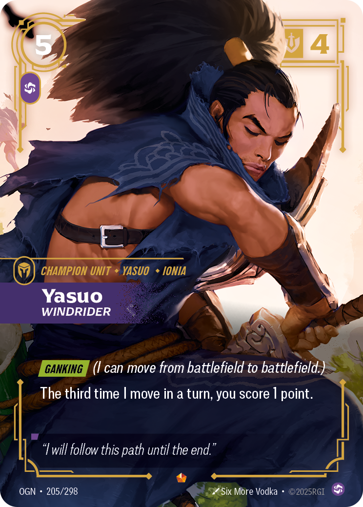 Yasuo, Windrider — Riftbound OGN-205/298