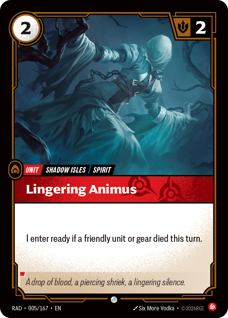 Lingering Animus — Riftbound RAD-005/167