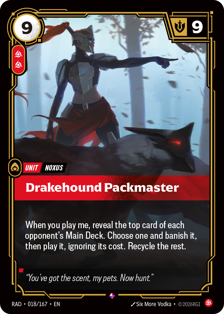 Drakehound Packmaster — Riftbound RAD-018/167