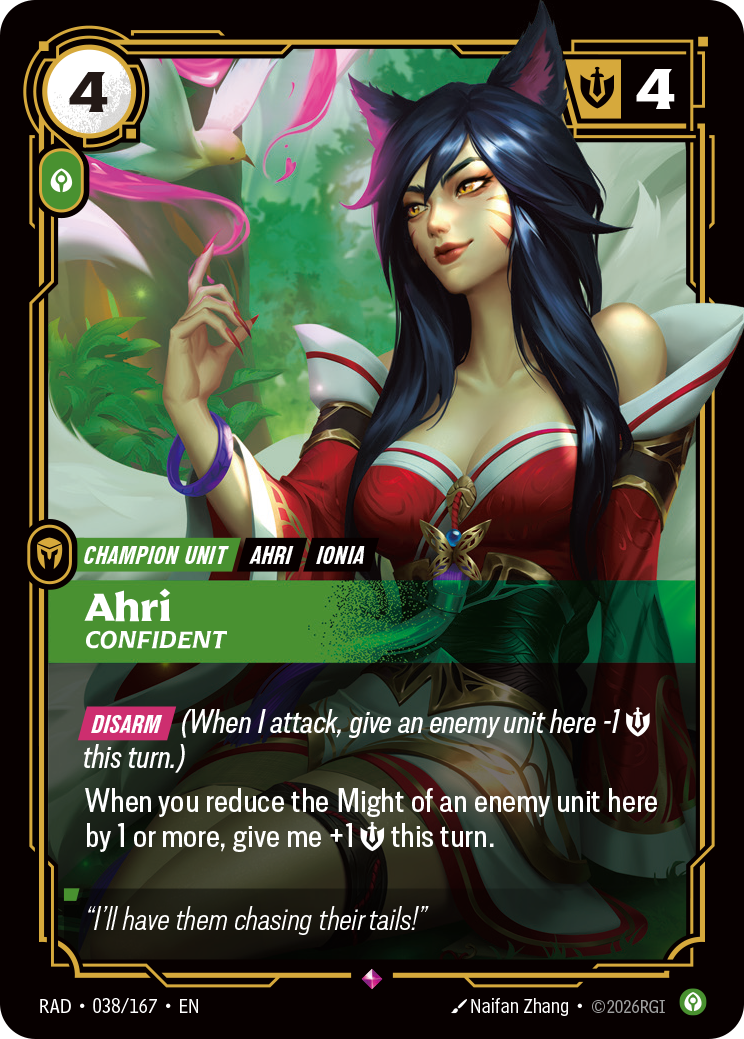 Ahri, Confident — Riftbound RAD-038/167