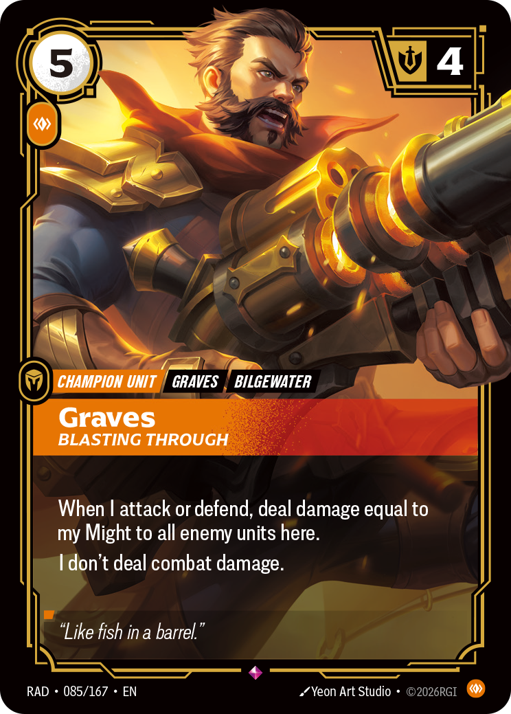 Graves, Blasting Through — Riftbound RAD-085/167