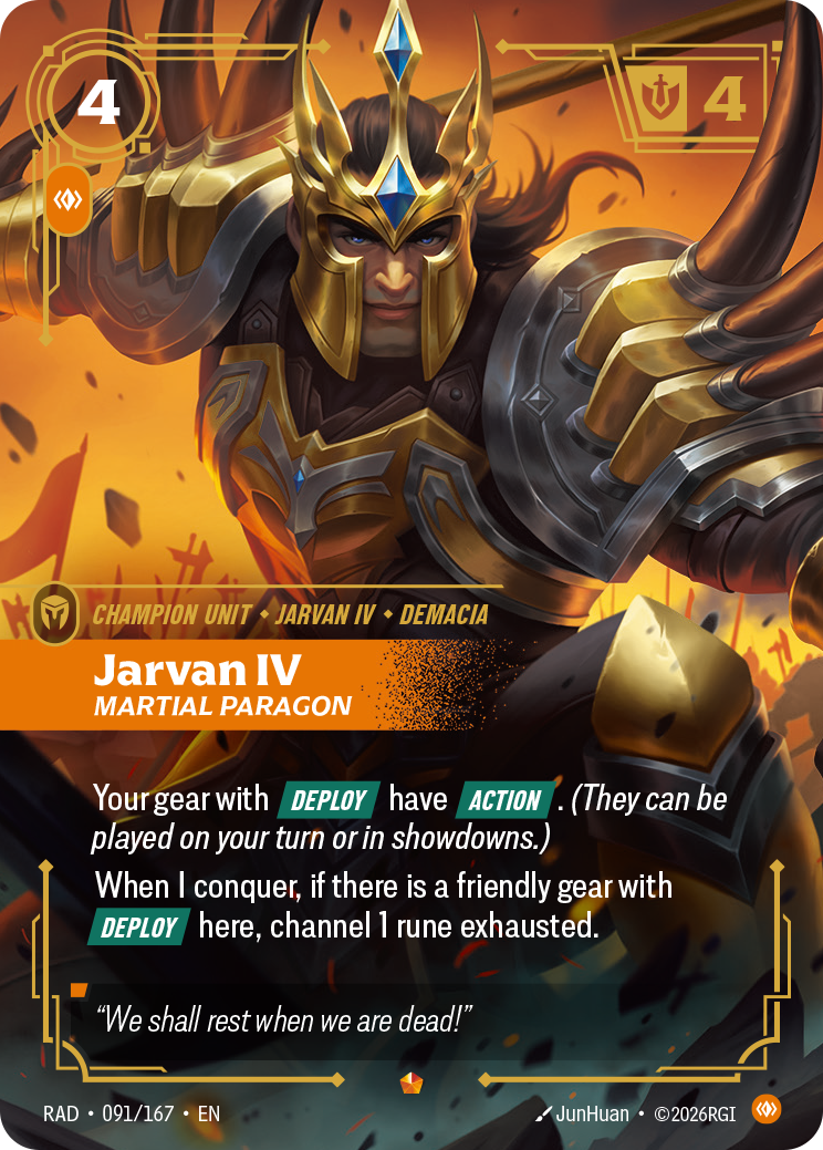 Jarvan IV, Martial Paragon — Riftbound RAD-091/167