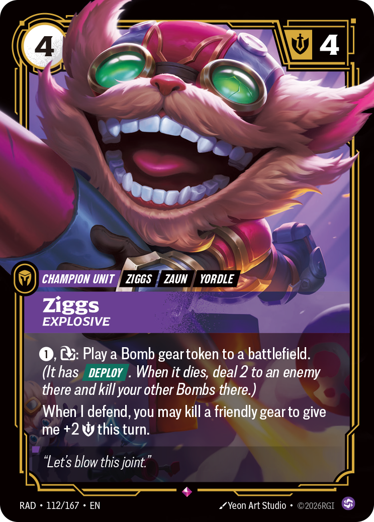 Ziggs, Explosive — Riftbound RAD-112/167