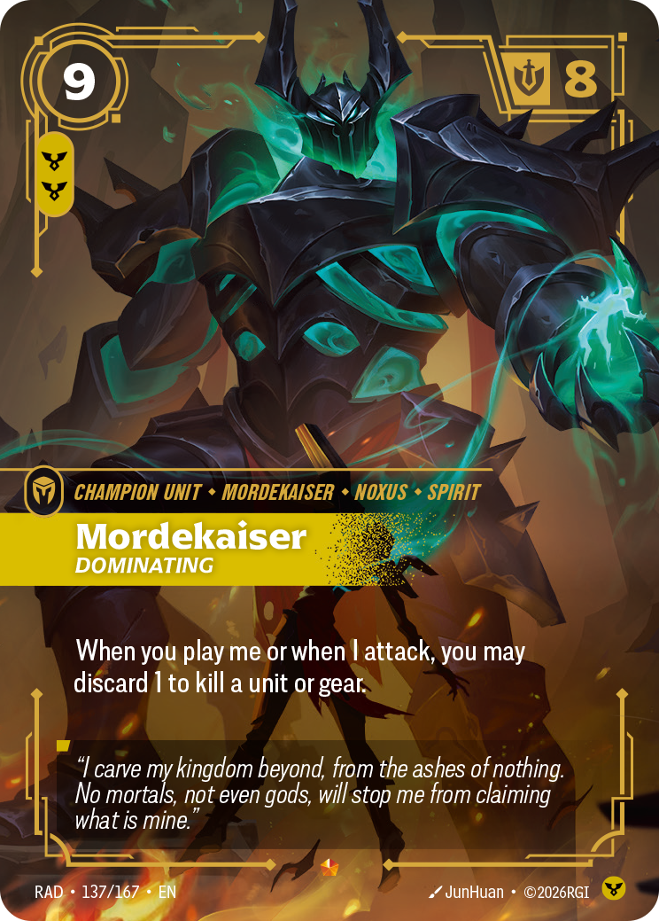 Mordekaiser, Dominating — Riftbound RAD-137/167