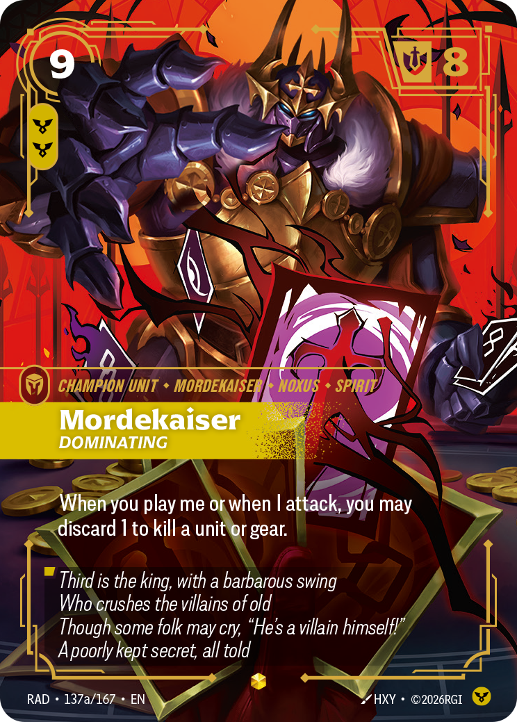 Mordekaiser, Dominating — Riftbound RAD-137a/167