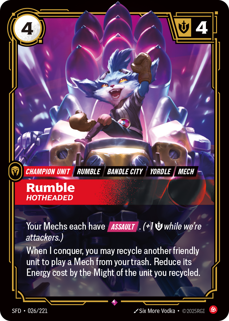 Rumble, Hotheaded — Riftbound SFD-026/221