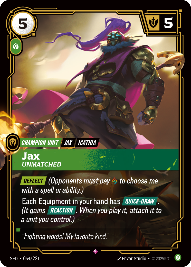 Jax, Unmatched — Riftbound SFD-054/221