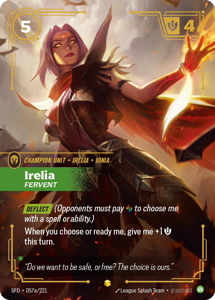 Irelia, Fervent — Riftbound SFD-057a/221
