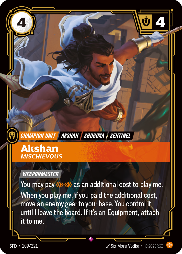 Akshan, Mischievous — Riftbound SFD-109/221