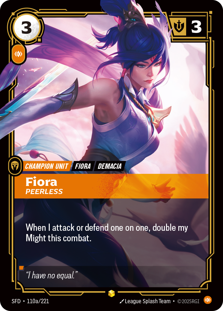 Fiora, Peerless — Riftbound SFD-110a/221