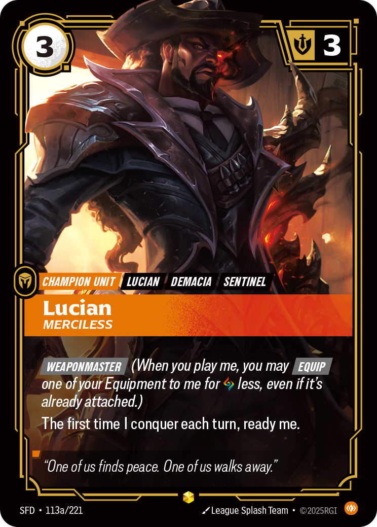 Lucian, Merciless — Riftbound SFD-113a/221