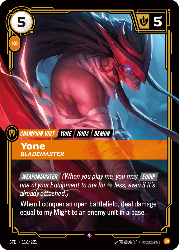 Yone, Blademaster — Riftbound SFD-116/221