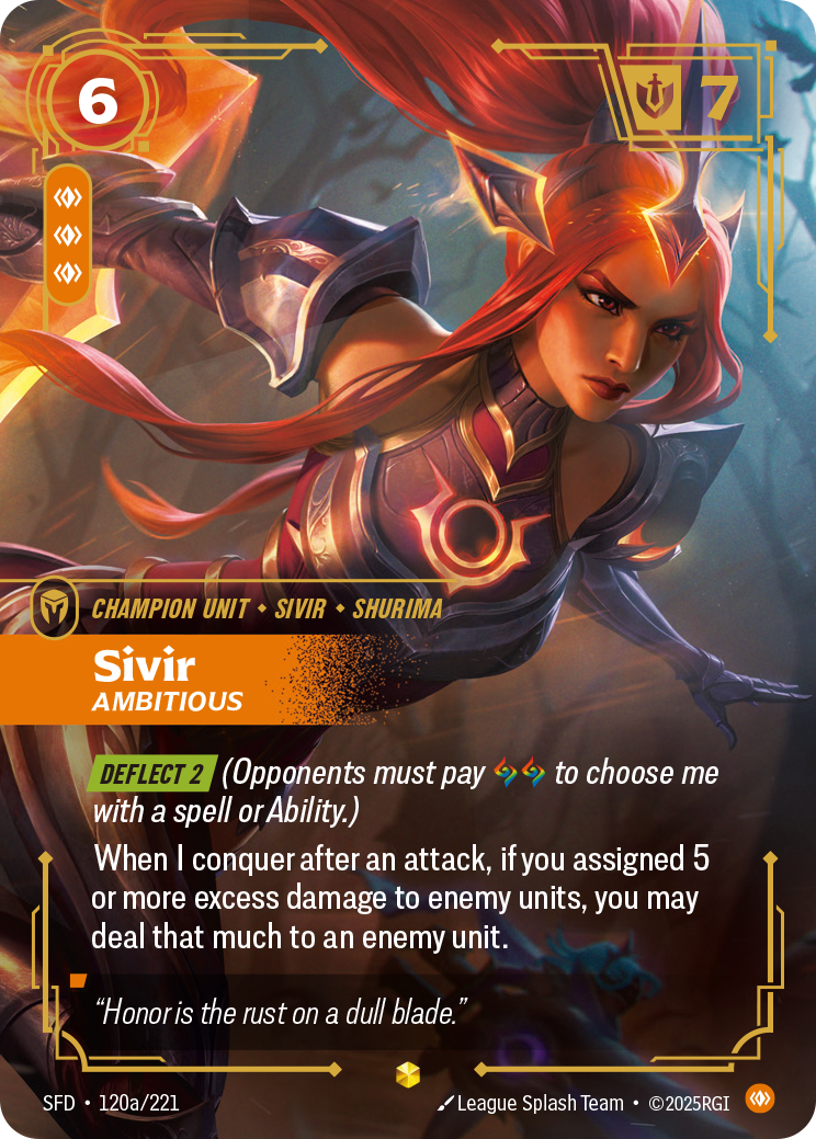 Sivir, Ambitious — Riftbound SFD-120a/221