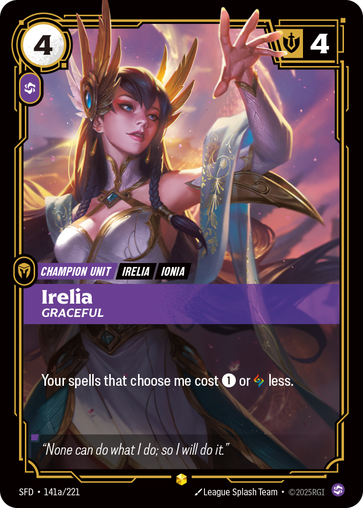 Irelia, Graceful — Riftbound SFD-141a/221