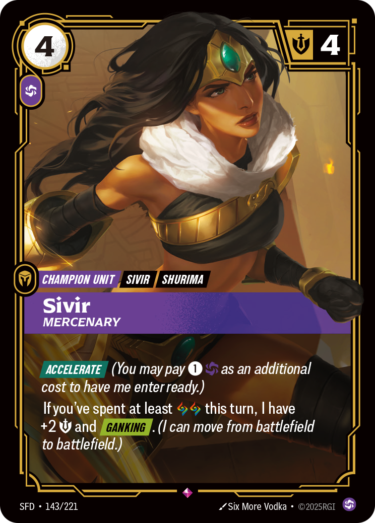 Sivir, Mercenary — Riftbound SFD-143/221