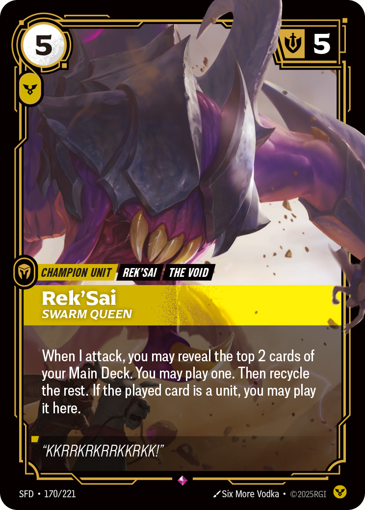 Rek'Sai, Swarm Queen — Riftbound SFD-170/221