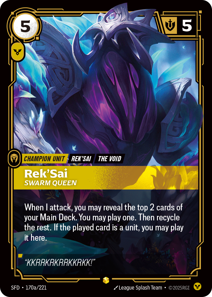 Rek'Sai, Swarm Queen — Riftbound SFD-170a/221