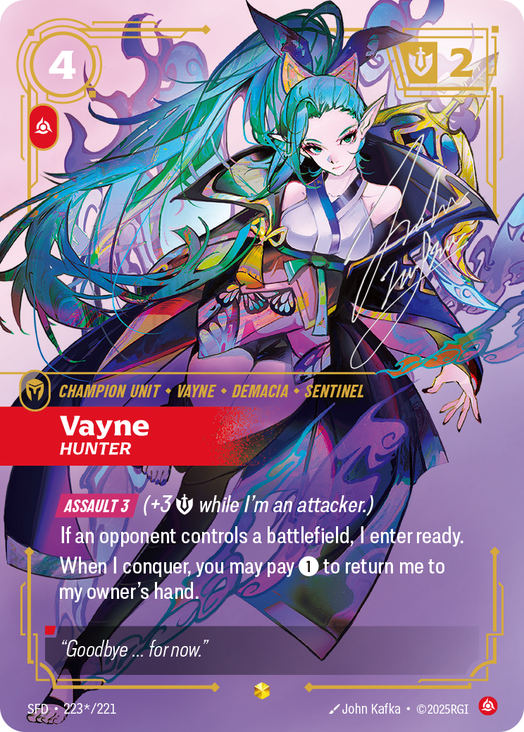Vayne, Hunter — Riftbound SFD-223*/221