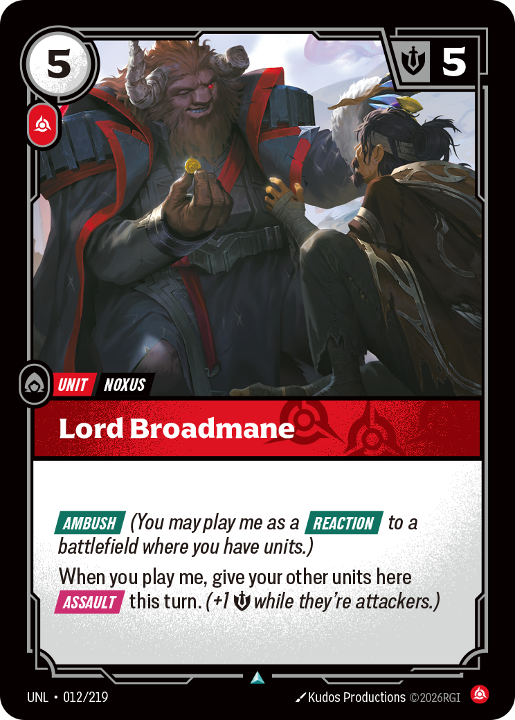 Lord Broadmane — Riftbound UNL-012/219