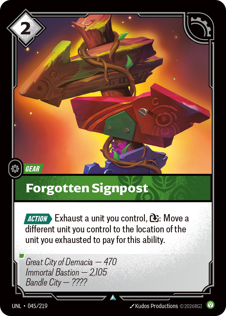 Forgotten Signpost — Riftbound UNL-045/219