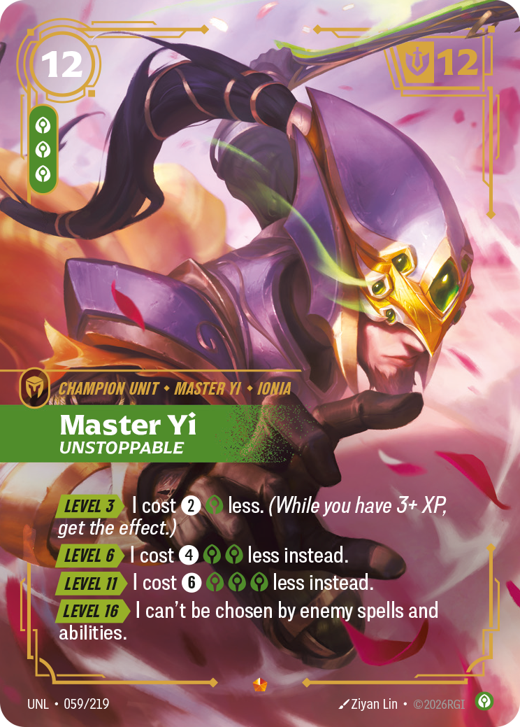 Master Yi, Unstoppable — Riftbound UNL-059/219