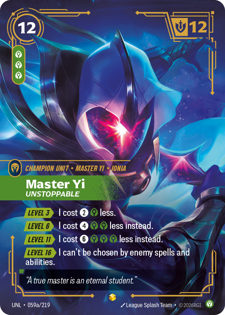 Master Yi, Unstoppable — Riftbound UNL-059a/219