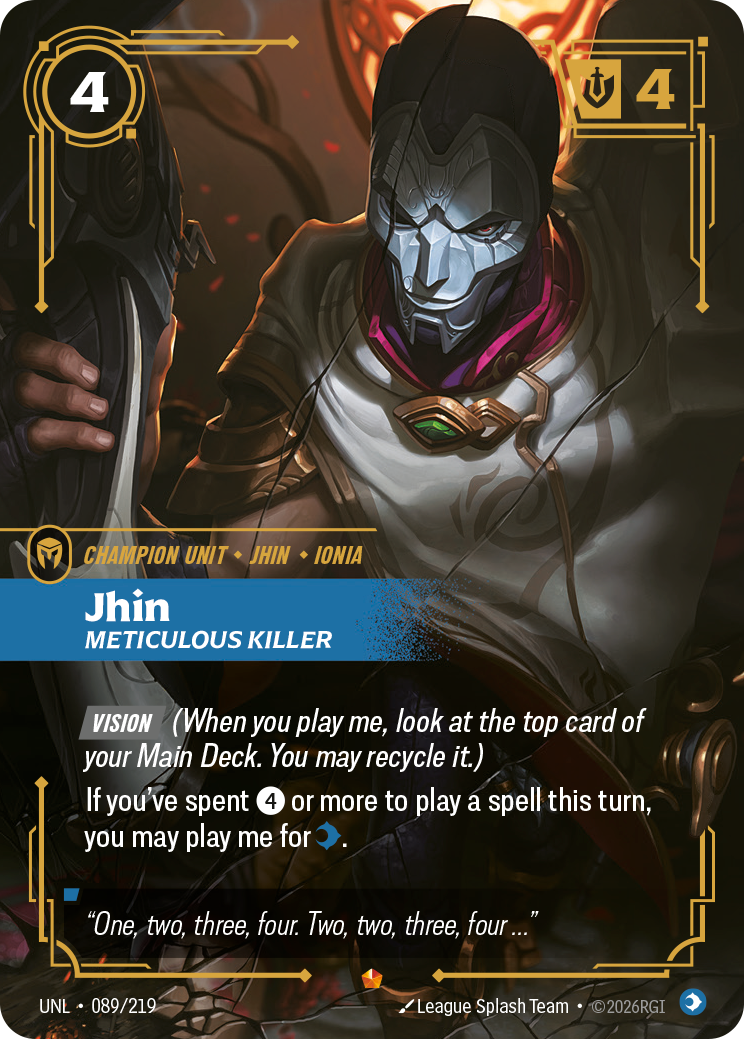 Jhin, Meticulous Killer — Riftbound UNL-089/219