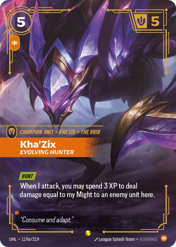 Kha'Zix, Evolving Hunter — Riftbound UNL-119a/219