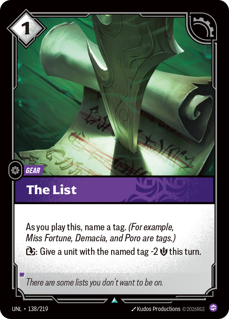 The List — Riftbound UNL-138/219