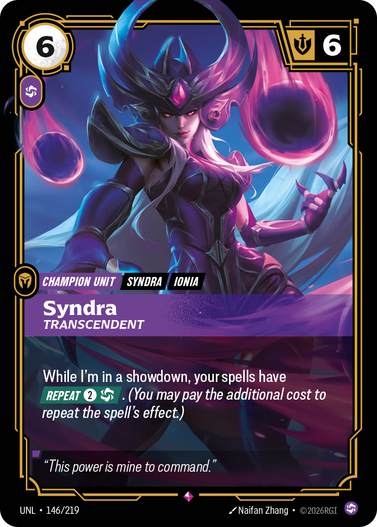 Syndra, Transcendent — Riftbound UNL-146/219