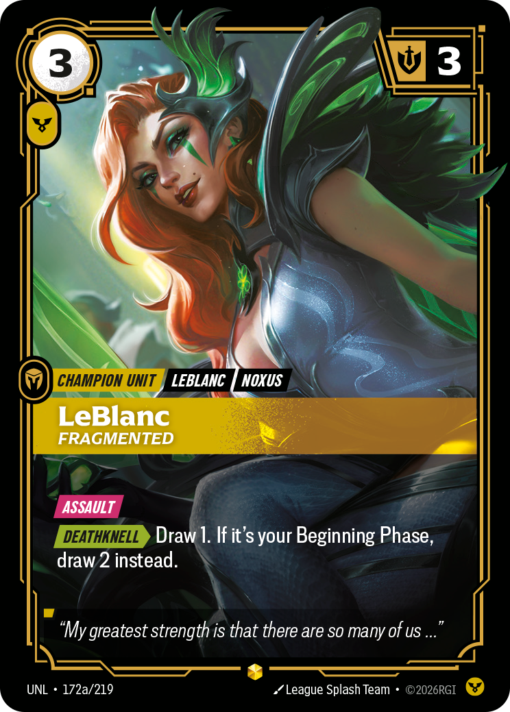 LeBlanc, Fragmented — Riftbound UNL-172a/219