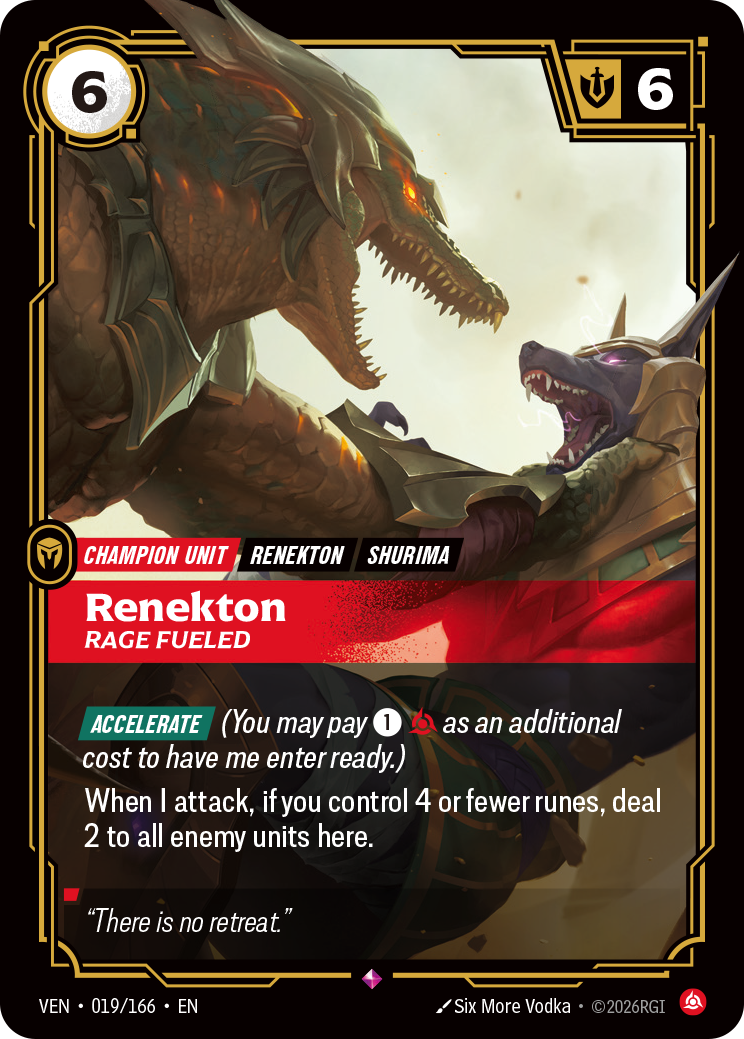 Renekton, Rage Fueled — Riftbound VEN-019/166