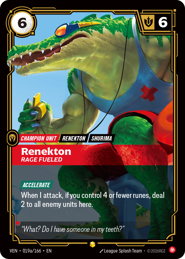 Renekton, Rage Fueled — Riftbound VEN-019a/166