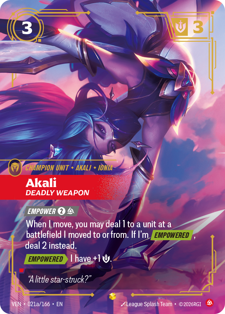 Akali, Deadly Weapon — Riftbound VEN-021a/166