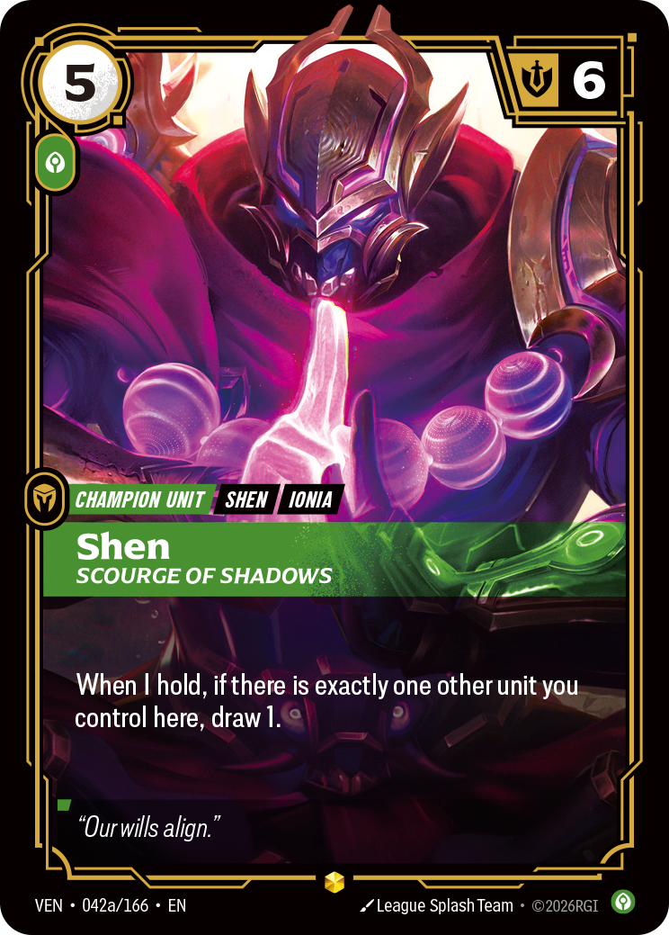 Shen, Scourge of Shadows — Riftbound VEN-042a/166