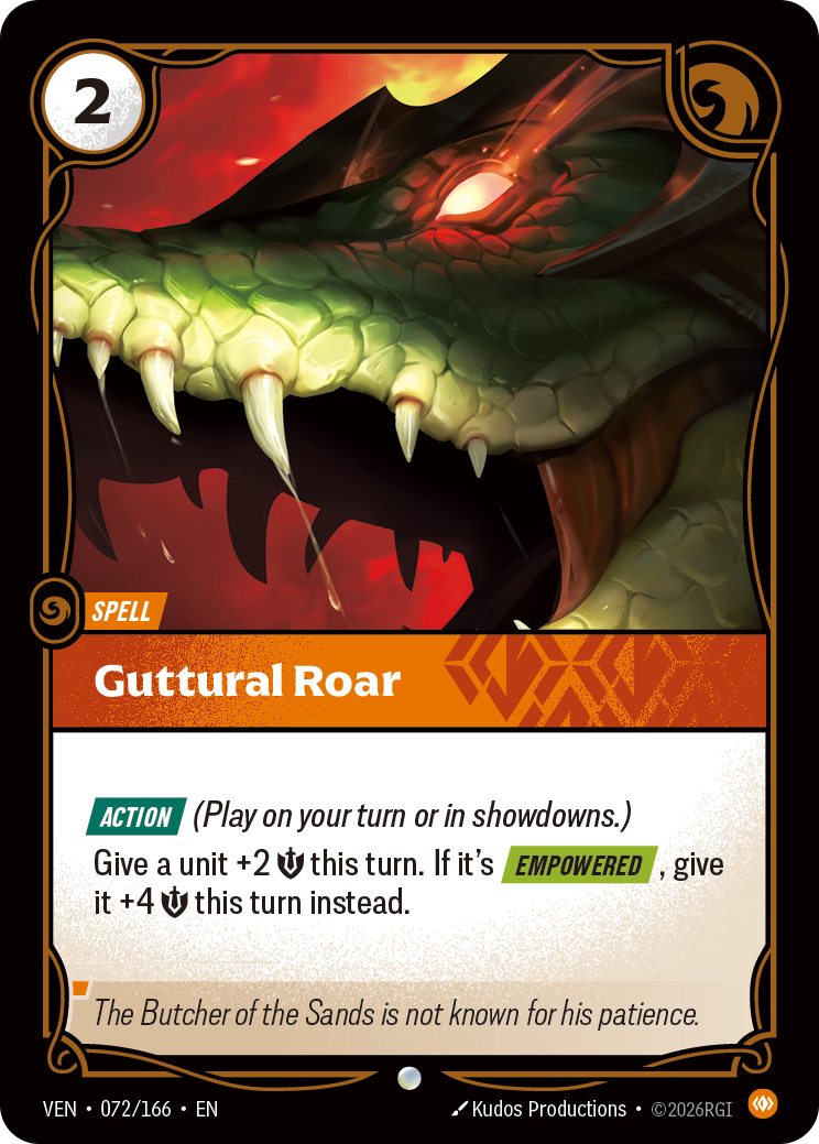 Guttural Roar — Riftbound VEN-072/166
