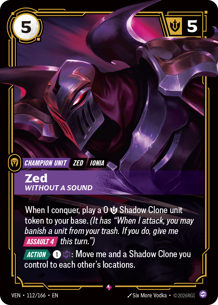 Zed, Without a Sound — Riftbound VEN-112/166