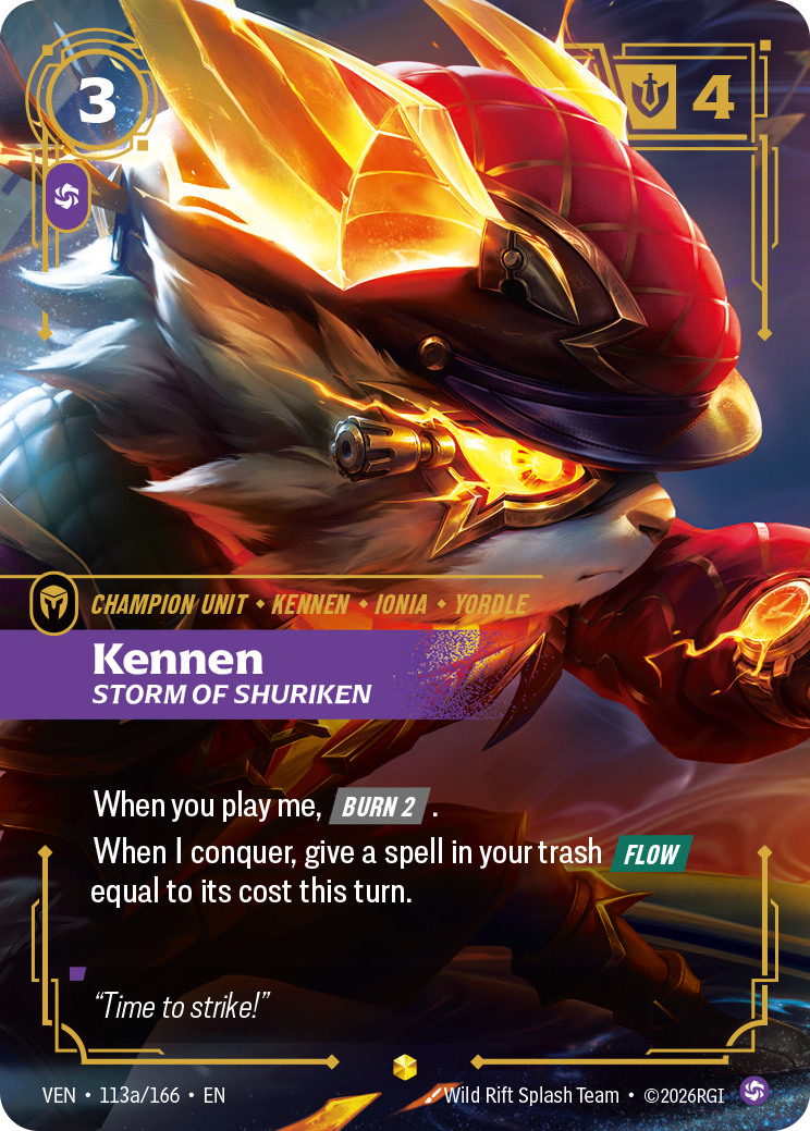 Kennen, Storm of Shuriken — Riftbound VEN-113a/166
