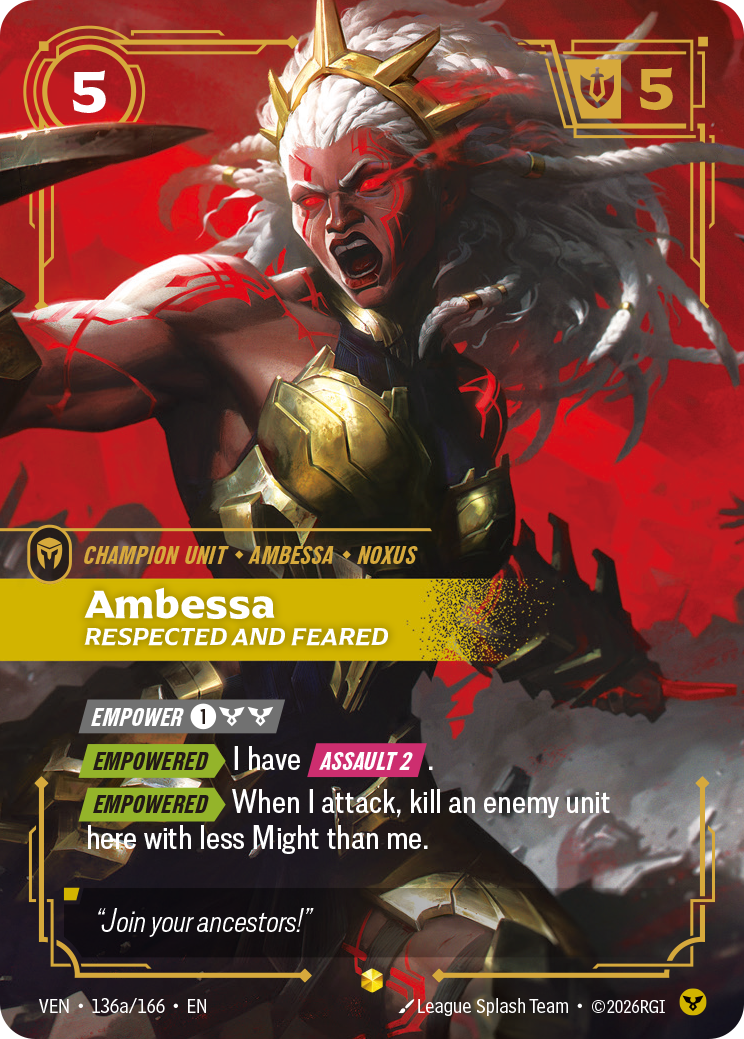 Ambessa, Respected and Feared — Riftbound VEN-136a/166