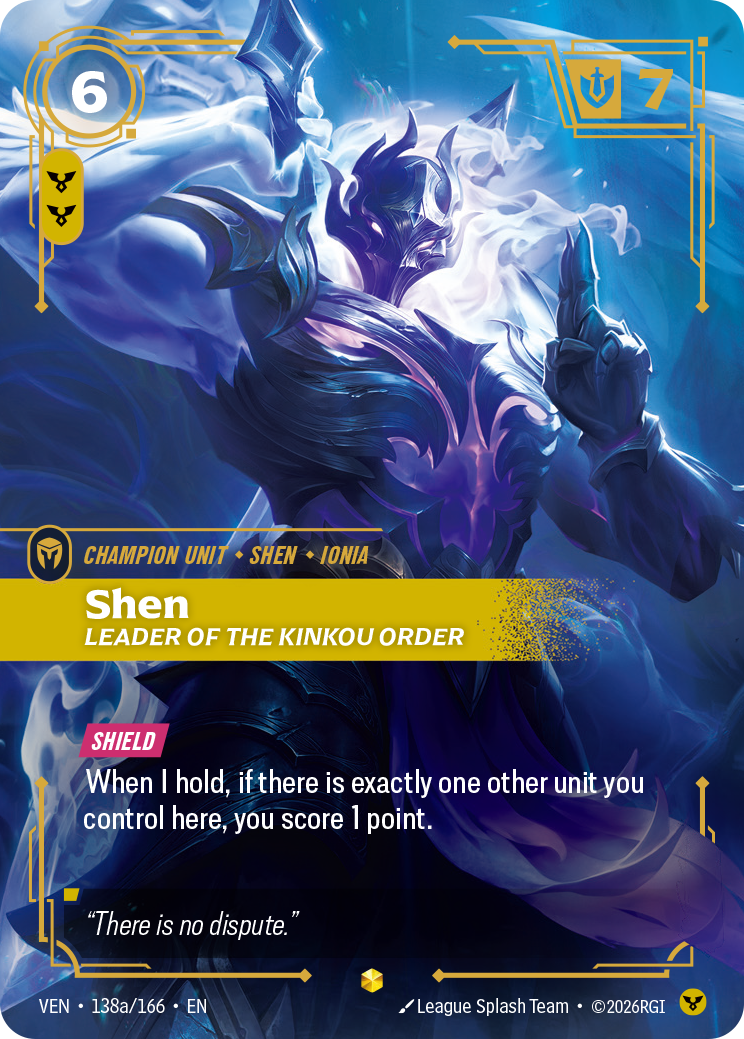 Shen, Leader of the Kinkou Order — Riftbound VEN-138a/166