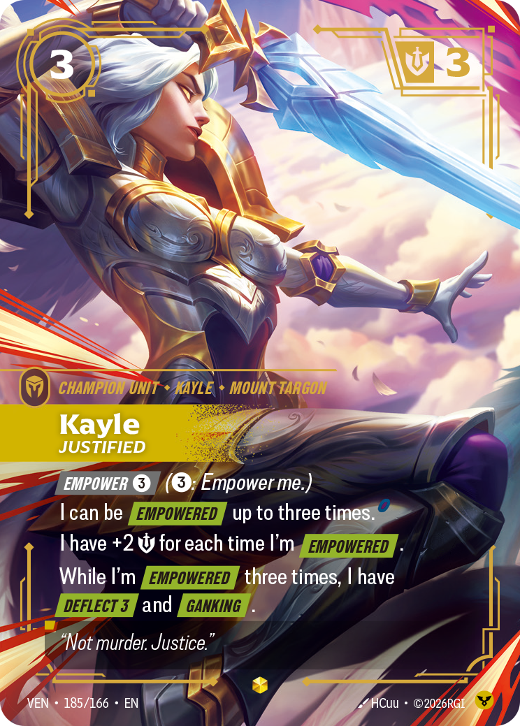 Kayle, Justified — Riftbound VEN-185/166
